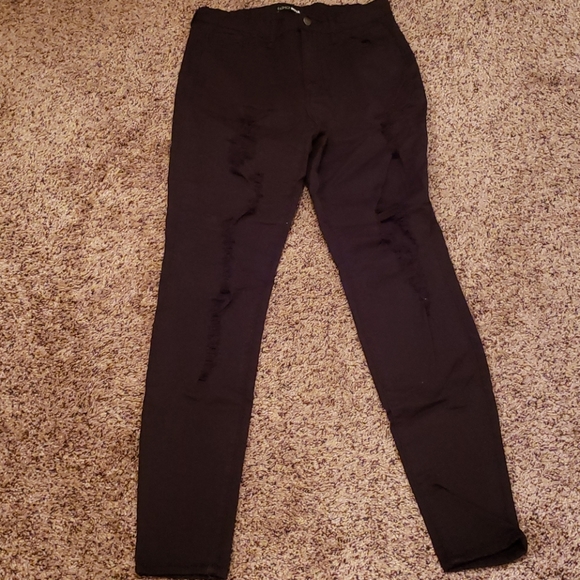 Fashion Nova Denim - Fashion Nova Distressed Black Jeans